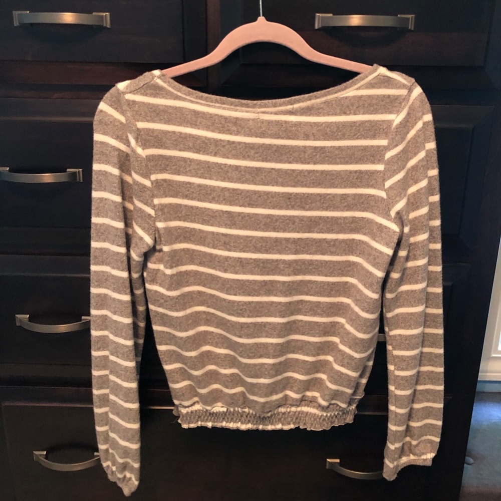 Gray and White Striped Shirt - Picture 2 of 2